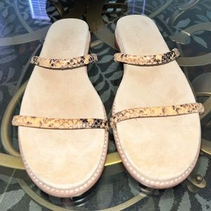 Paris Sandal In Melon Embossed Snake Print